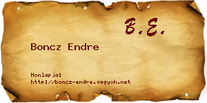 Boncz Endre névjegykártya
