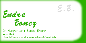 endre boncz business card